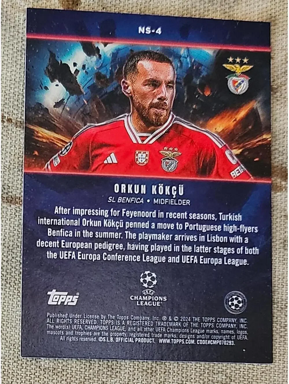 2023-24 Topps UEFA Club Competitions Now Starring Orkun Kokcu #NS4 - Picture 2 of 2